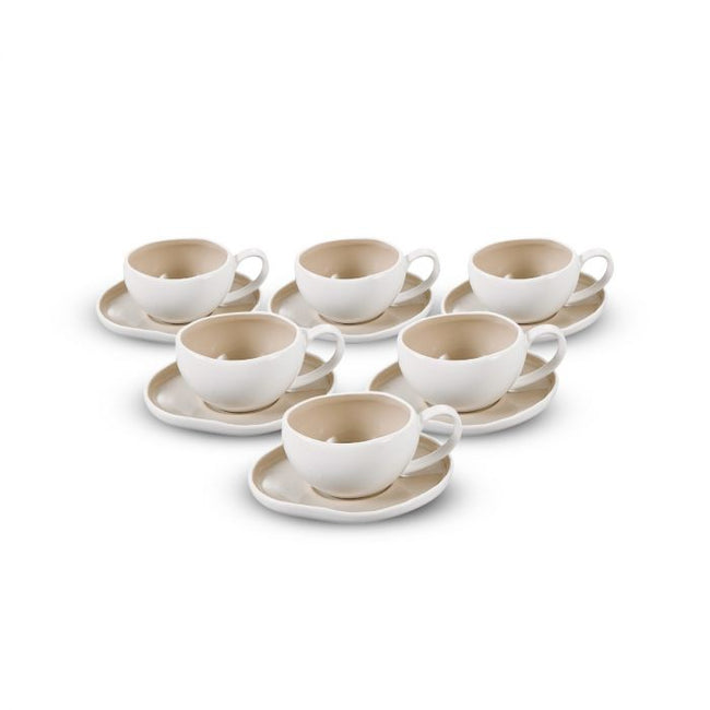 Barles Espresso Set Weiß Beige 125ml