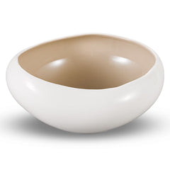 Barles Servier & Salatschüssel Weiß-Beige