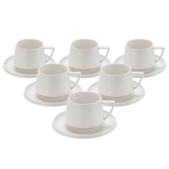 Bellon Kaffeetassen Set Weiß 12-Teilig