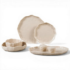 Angles Beige Geschirrset 27 teilig für 6 Personen