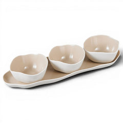 Bonnes Schalen Set Weiß-Beige 4-Teilig