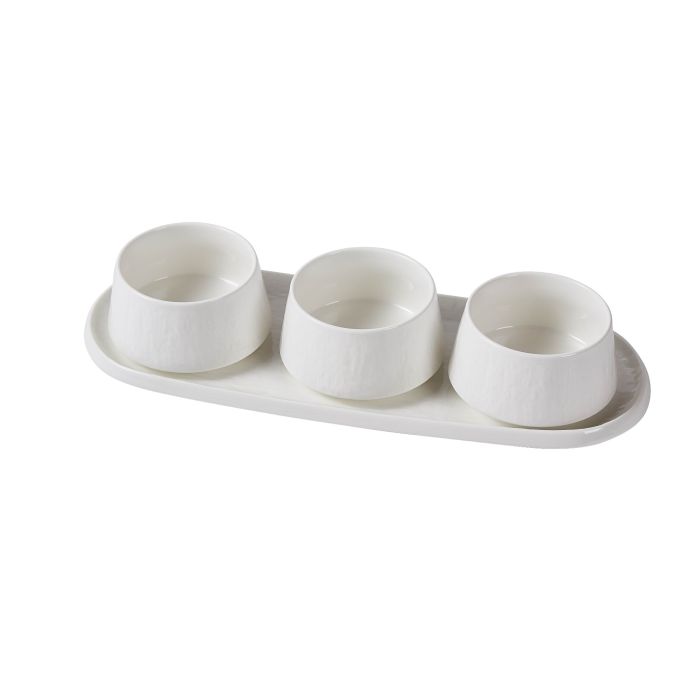 Bellon Relief Schalen Set Weiß 4-Teilig