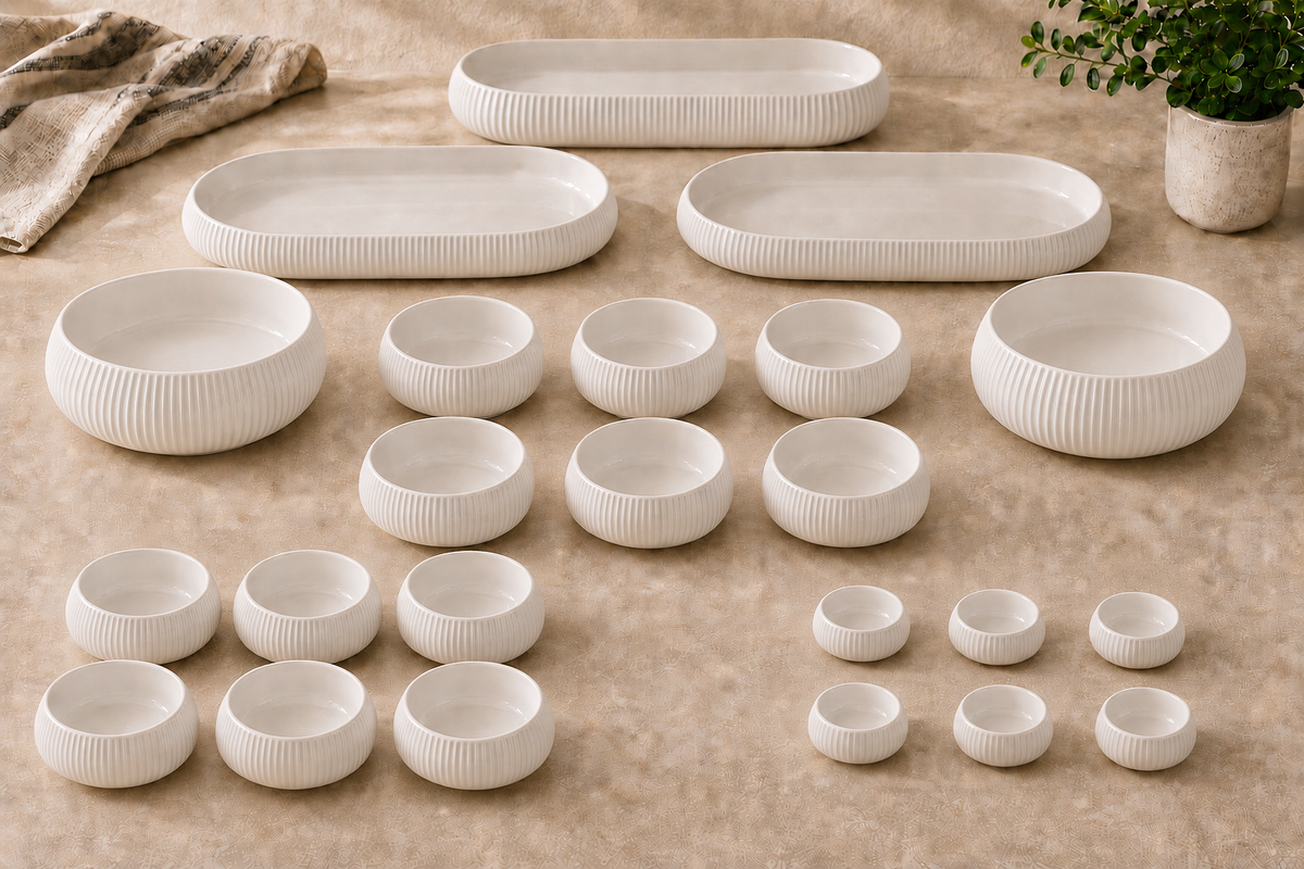 Bianco Linea Bowl & Servier Bundle Weiß 23-Teilig