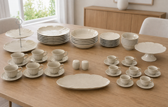 Florange Beige Premium-Tafelservice-Bundle, 53-teilig
