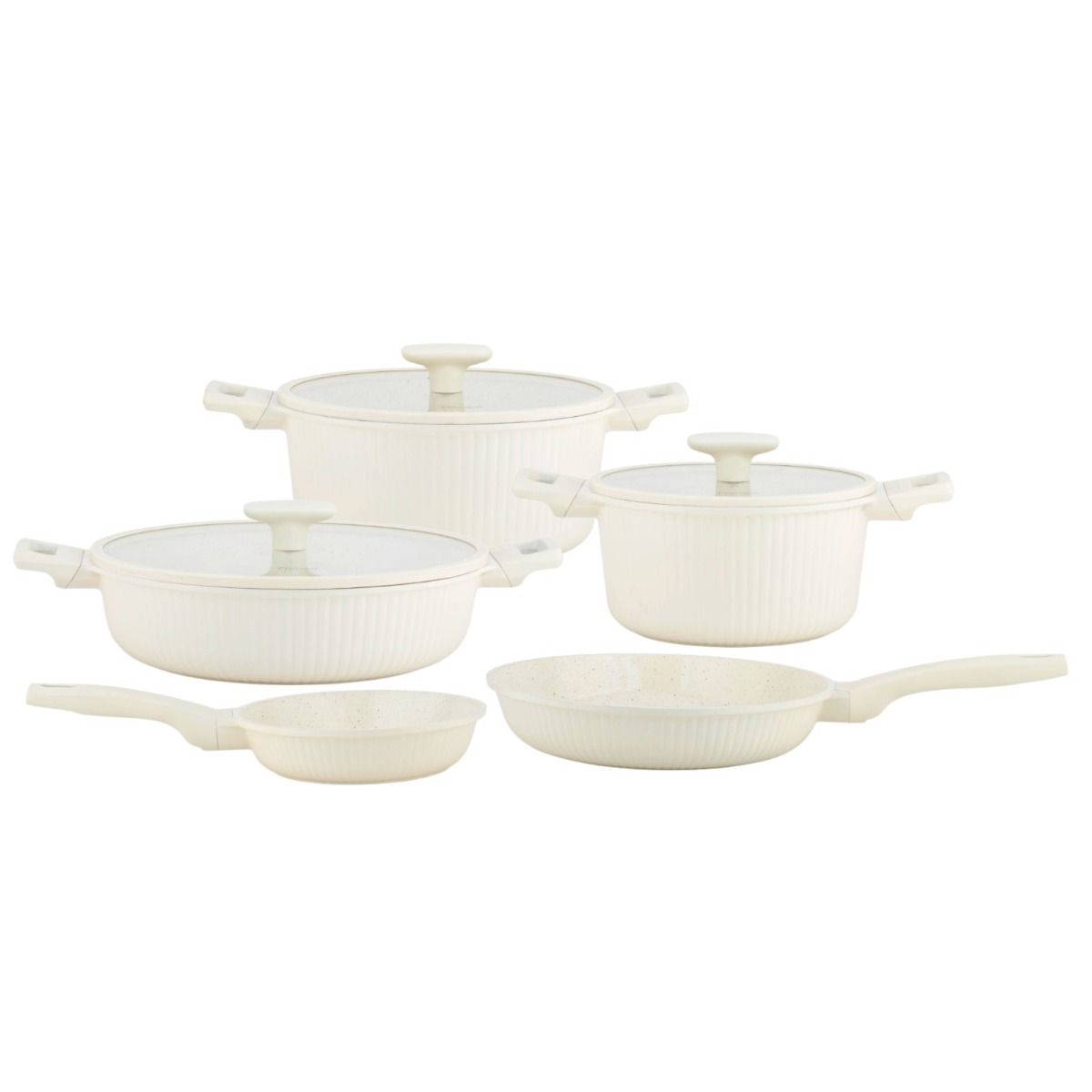 Luna Topf & Pfannenset 8-Teilig Creme