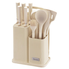 Ayla Küchenutensilien- und Messerset Beige 12-Tlg.
