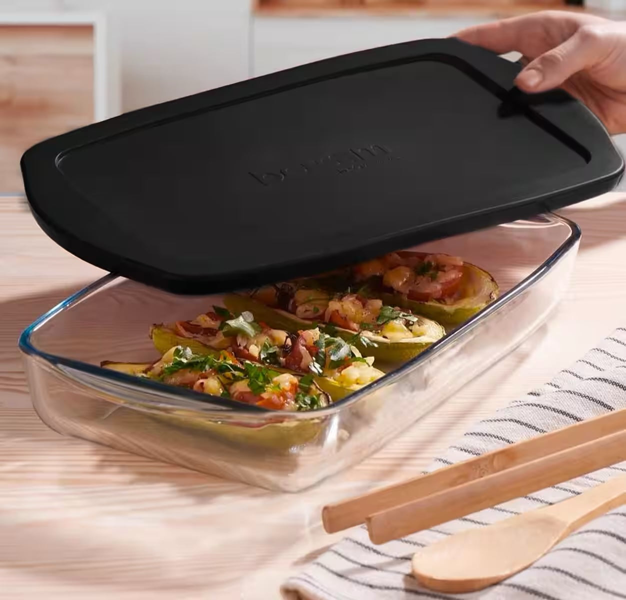 Pasabahce Borcam Rechteckig mit Schwarzem Deckel 3850ml