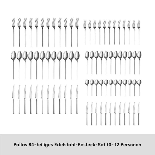 Karaca Pallas Elegance 12-Personen 84-Teiliges Besteckset