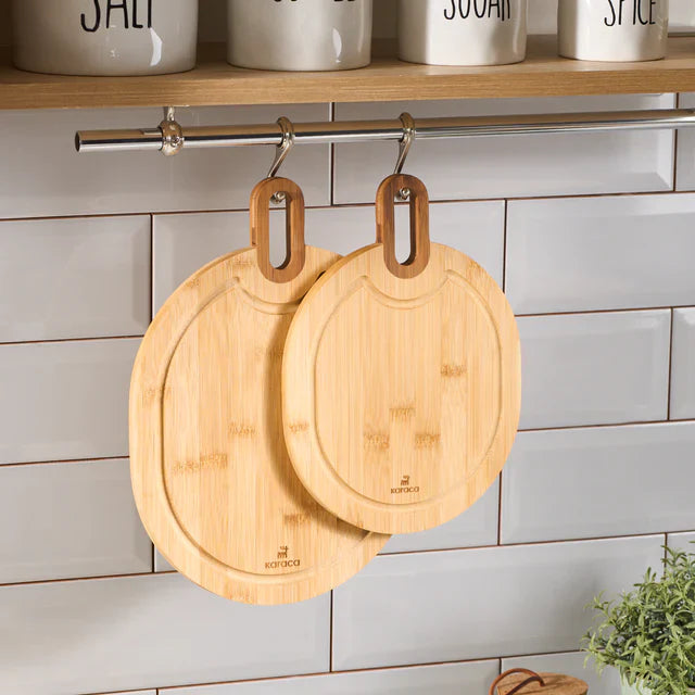 Karaca Ovelcut 2-teiliges Bambus-Schneidebrett-Set