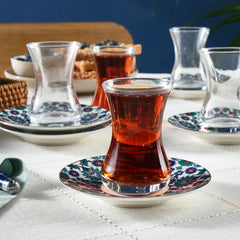Karaca Edirne 12-teiliges Türkisches Teeset für 6 Personen