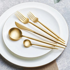 Karaca Jupiter Matt Gold 60-teiliges Besteck für 12 Personen