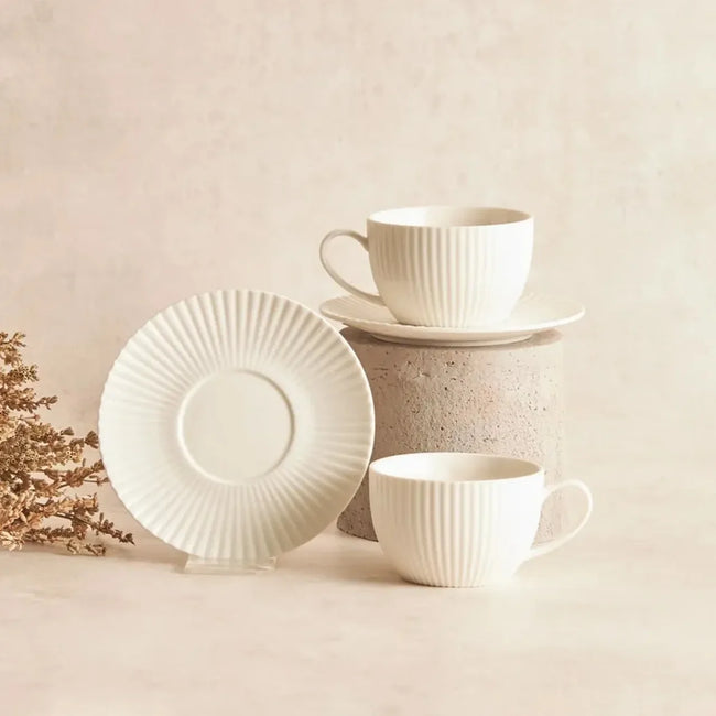 Karaca Seashell Kaffeetassen Set für 6 Personen 200ml