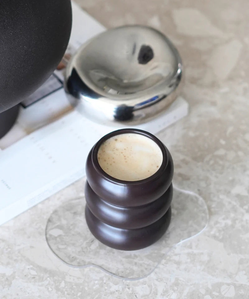 Wave Matt Mocha Keramiktasse 2er Set - 400 ml