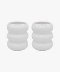 Wave Weiß Keramiktasse 2er Set - 400 ml