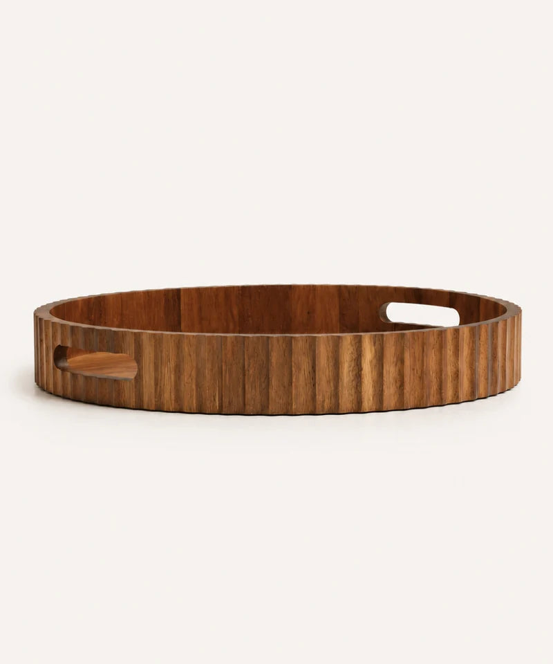 Akazienholz Stripe Tablett 35,5 cm