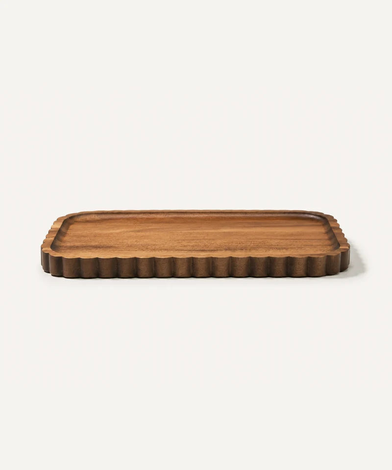 Akazie Wave Platte 34 x 20 cm