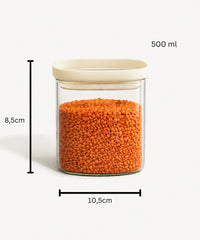 Vorratsglas Beige Kare 500 ml
