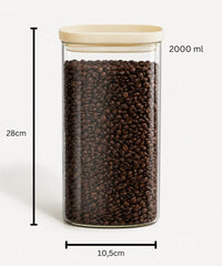 Vorratsglas Beige Kare 2000 ml